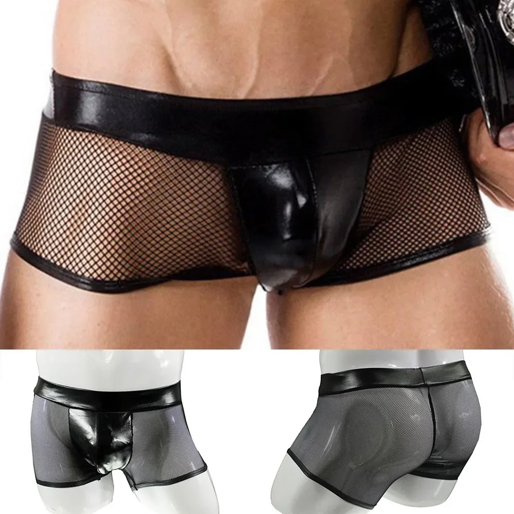 Men Sexy Underwear Faux Leathe - огляд і ціна Bamboo Fiber Trunk