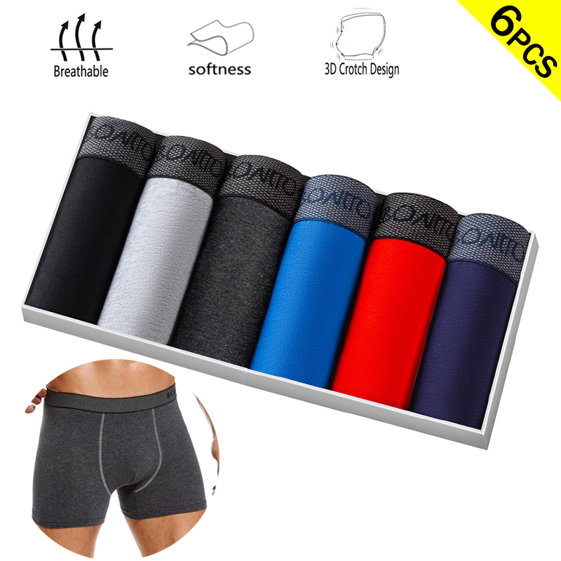 6pcs/pack Boxer Briefs Solid C - огляд і ціна Boxer Brief Pack Cotton