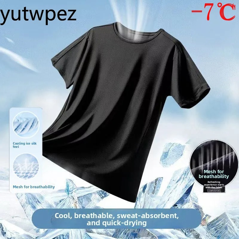 Summer Ice Silk Men T Shirt Sh - огляд і ціна T Shirt Tight Fit